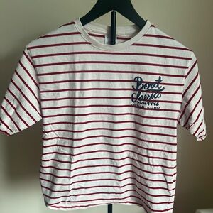 Zara Red and White Striped Tee